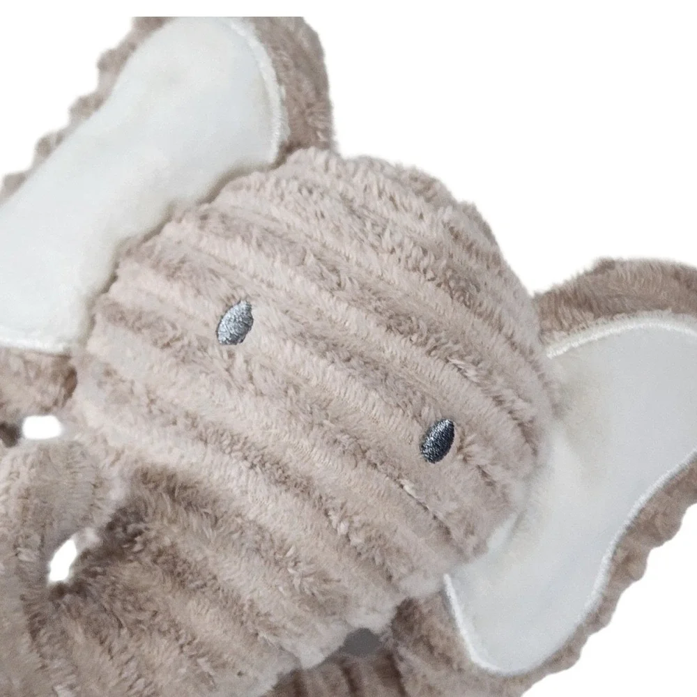 Chick Pea Baby Tan Ribbed Corduroy Elephant Plush Stuffed Animal Toy 12 Inch